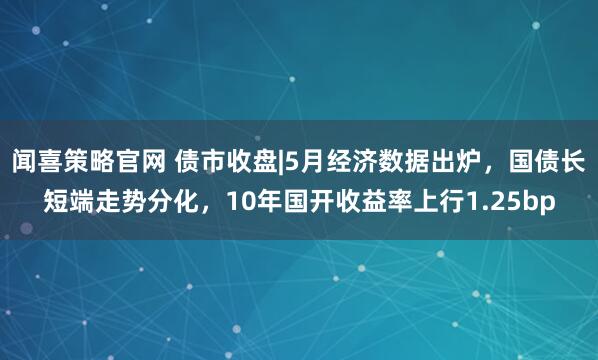 闻喜策略官网 债市收盘|5月经济数据出炉，国债长短端走势分化，10年国开收益率上行1.25bp