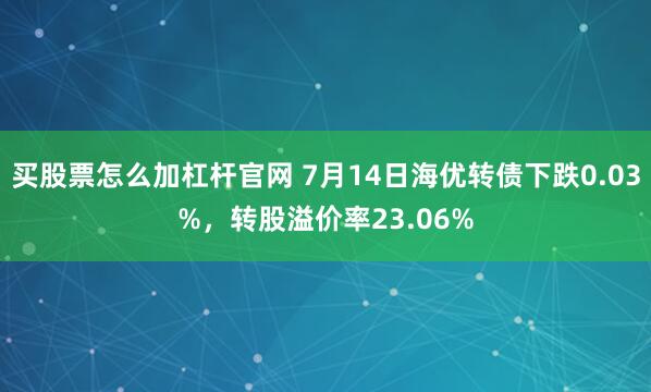 买股票怎么加杠杆官网 7月14日海优转债下跌0.03%，转股溢价率23.06%